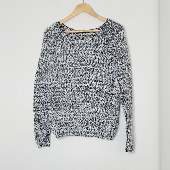 Buffalo David Bitton Women Black White Long Sleeve Knit Pullover Sweater Size S - Picture 2 of 14